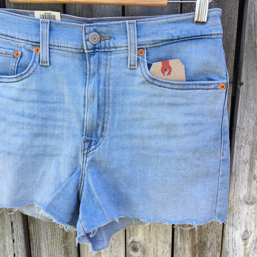 NWT Levi’s High Rise Jean Shorts Sapphire Sound 29 - Picture 5 of 14